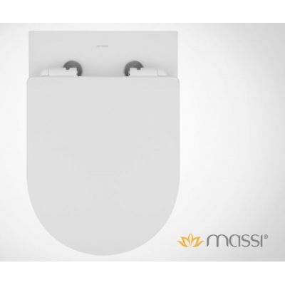 Massi Decos miska WC wisząca z deską wolnoopadającą Slim biała MSM-3673SLIM