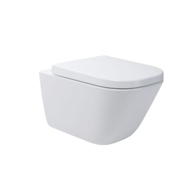 Zestaw Oltens Hadsel miska wisząca PureRim z powłoką SmartClean z deską wolnoopadającą twardą biała 42540000