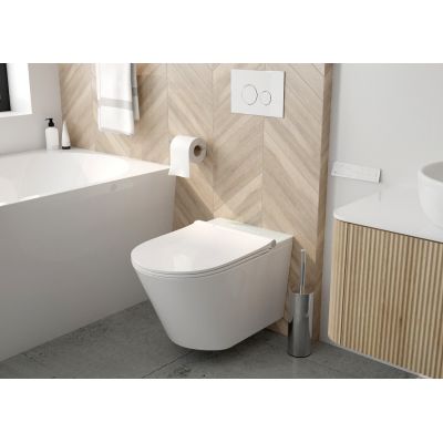Oltens SmartFrisk miska WC wisząca myjąca z powłoką SmartClean z deską biała 42038000