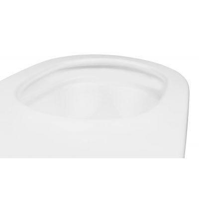 Zestaw Oltens Hamnes Kort miska WC wisząca z deską wolnoopadającą i stelaż podtynkowy Tece Base z przyciskiem Now biały  (9400407, 42519000, 45111000, 9240400)