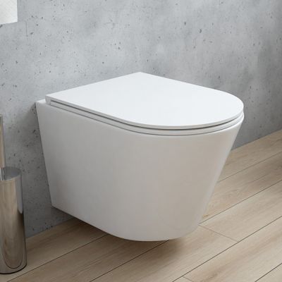 Zestaw Oltens Jog miska WC wisząca PureRim z powłoką SmartClean z deską wolnoopadającą Slim 42505000