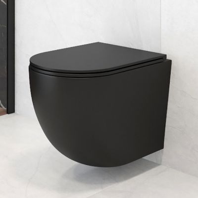 Oltens Hamnes Stille miska wisząca WC PureRim SmartClean z deską wolnoopadającą czarna 42522300