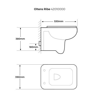 Zestaw Oltens Ribe miska WC z deską Slim i stelaż podtynkowy Oltens Triberg (50001000, 42011000)