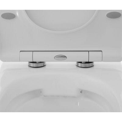 Rea Alan Rimless miska WC wisząca z deską wolnoopadającą Duroplast/Slim/ZM biały REA-C0761