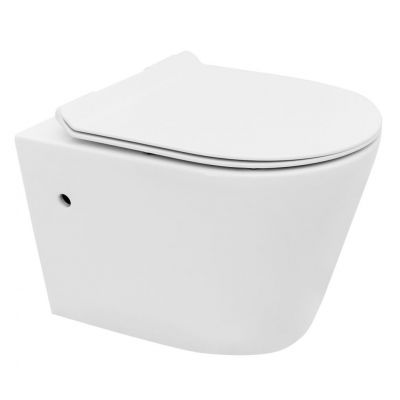 Rea Tomas Rimless miska WC wisząca z deską wolnoopadającą Duroplast/ZM biała REA-C1257
