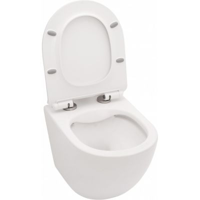 Rea Carlo Mini Tornado miska WC wisząca z deską wolnoopadającą Duroplast/Slim/ZM biała REA-C1259