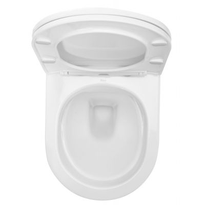 Rea Carlo Mini Rimless miska WC wisząca z deską wolnoopadającą biała REA-C6200