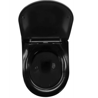 Rea Carlo Mini Rimless Flat miska WC wisząca z deską wolnoopadającą złoty/czarny REA-C8990