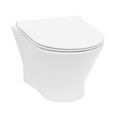 Roca Nexo zestaw miska WC wisząca Rimless z deską wolnopadająca slim biała A34H64L000