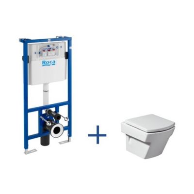 Zestaw Roca Hall Compacto miska WC Maxi Clean ze stelażem podtynkowym Duplo (A890090020, A34662700M)