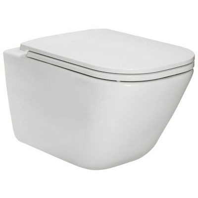 Zestaw Roca Gap Square miska WC wisząca RImless z deską wolnoopadającą Slim biały (A34647L000, A801482211)