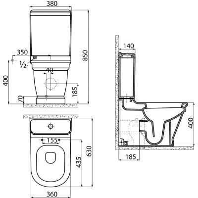 Sapho Antik kompakt WCSET08-ANTIK_błędny