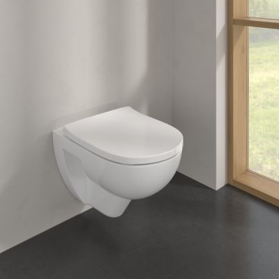 Villeroy & Boch O.Novo miska WC wisząca bez kołnierza ze spłukiwaniem wirowym CeramicPlus Weiss Alpin 5660C0R1