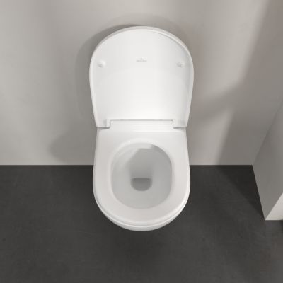 Villeroy & Boch O.Novo miska WC wisząca bez kołnierza ze spłukiwaniem wirowym CeramicPlus Weiss Alpin 5660C0R1