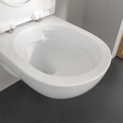 Villeroy & Boch O.Novo miska WC wisząca bez kołnierza ze spłukiwaniem wirowym CeramicPlus Weiss Alpin 5660C0R1