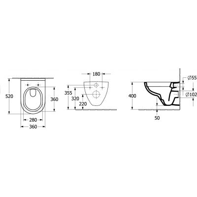 Villeroy & Boch O.Novo miska WC wisząca bez kołnierza ze spłukiwaniem wirowym CeramicPlus Weiss Alpin 5660C0R1