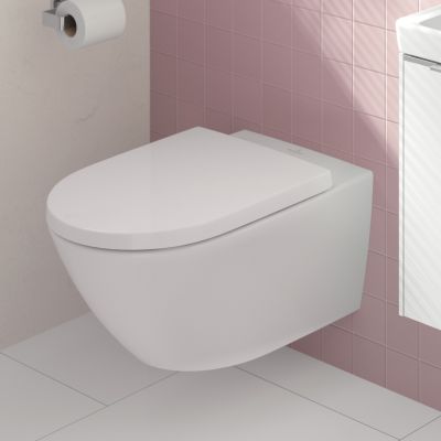 Zestaw Villeroy & Boch Subway 3.0 stelaż podtynkowy miska WC wisząca z deską i przycisk chrom połysk (92242700, 4670TSR1, 92249061)