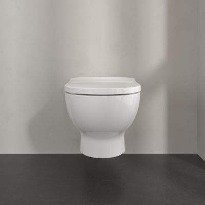 Villeroy & Boch O.Novo miska WC wisząca bez kołnierza ze spłukiwaniem wirowym CeramicPlus Weiss Alpin 5C39C0R1