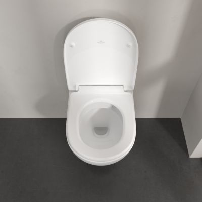 Villeroy & Boch O.Novo miska WC wisząca bez kołnierza ze spłukiwaniem wirowym CeramicPlus Weiss Alpin 5C39C0R1