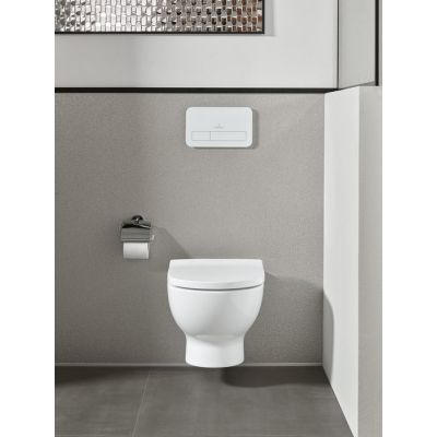 Villeroy & Boch O.Novo miska WC wisząca bez kołnierza ze spłukiwaniem wirowym CeramicPlus Weiss Alpin 5C39C0R1