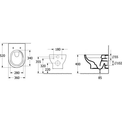 Villeroy & Boch O.Novo miska WC wisząca bez kołnierza ze spłukiwaniem wirowym CeramicPlus Weiss Alpin 5C39C0R1