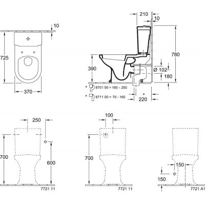 Villeroy & Boch Hommage miska WC kompakt stojąca CeramicPlus Weiss Alpin 666210R1