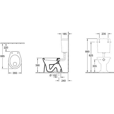 Villeroy & Boch O.Novo miska WC stojąca CeramicPlus Weiss Alpin 761901R1
