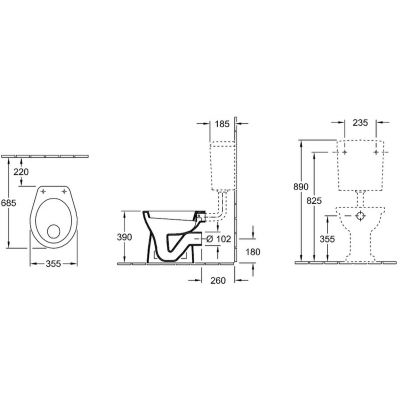 Villeroy & Boch O.Novo miska WC stojąca CeramicPlus Weiss Alpin 761910R1
