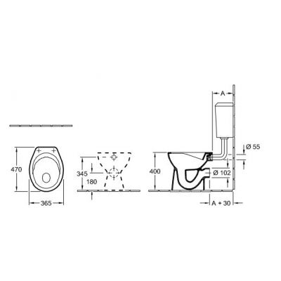 Villeroy & Boch O.Novo miska WC stojąca bez kołnierza biały 7619R001
