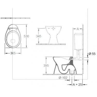 Villeroy & Boch O.Novo miska WC stojąca bez kołnierza Weiss Alpin 7619R101