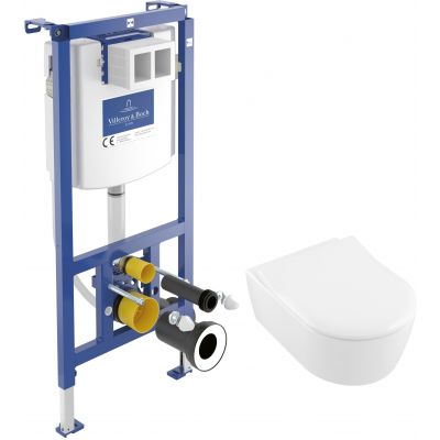 Villeroy & Boch ViConnect zestaw stelaż z miską i deską biały ( 92242700, 5656R001, 9M87S101)