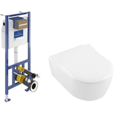 Villeroy & Boch ViConnect zestaw stelaż z miską i deską biały ( 92099600, 5656R001, 9M87S101 )