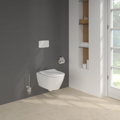 Zestaw Villeroy & Boch Subway 2.0 Combi-Pack stelaż podtynkowy miska WC wisząca z deską i przycisk biały ( 92242700, 5614R2R1, 92249068)