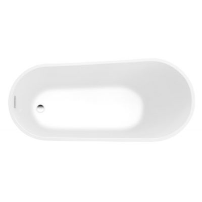 Aqualine Tisa wanna wolnostojąca 150x75 cm owalna akrylowa biała E1575