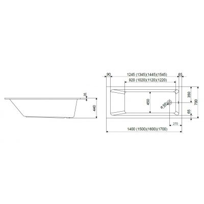 Aquaform Leros wanna prostokątna 150x70 cm 243-21502