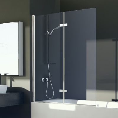 Besco Lumix parawan nawannowy 100x145 cm dwuskrzydłowy szkło przezroczyste PL-2S