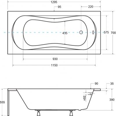Besco Aria Plus wanna prostokątna 130x70 cm biała #WAA-130-PU