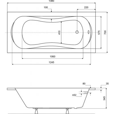 Besco Aria ProSafe wanna prostokątna 140x70 cm biała #WAA-140-PS