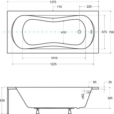 Besco Aria Plus wanna prostokątna 140x70 cm biała #WAA-140-PU