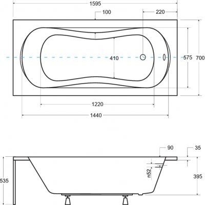 Besco Aria Plus wanna prostokątna 160x70 cm biała #WAA-160-PU