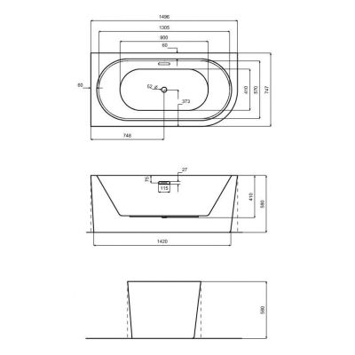 Besco Avita A-Line wanna narożna 159x75 cm prostokątna biała #WAA-160ALBS