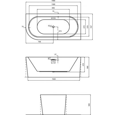 Besco Avita A-Line wanna narożna 160x75 cm prostokątna biała #WAA-160APBS