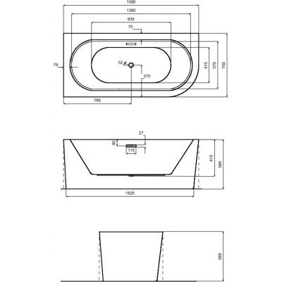 Besco Avita A-Line wanna narożna 159x75 cm prostokątna biała #WAA-160APBS