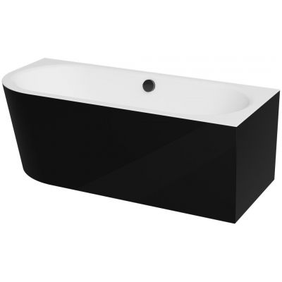 Besco Avita A-Line B&W wanna narożna 170x75 cm prawa czarny/biały #WAA-17ABPCN