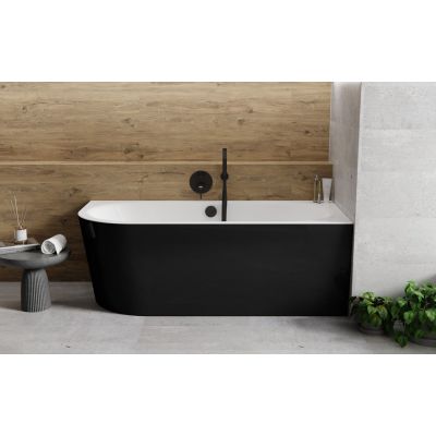 Besco Avita A-Line B&W wanna narożna 170x75 cm prawa czarny/biały #WAA-17ABPCN