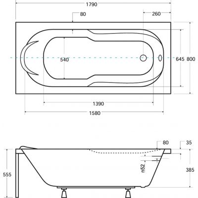 Besco Bona wanna prostokątna 179x80 cm biała #WAB-180-PK