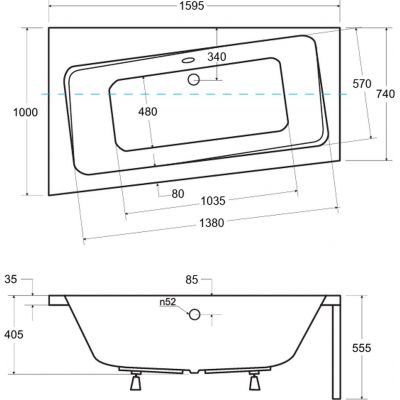 Zestaw Besco Infinity wanna narożna 160x100 cm asymetryczna lewa z obudową (#WAI160NL, OAI160NS)