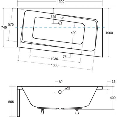 Zestaw Besco Infinity wanna narożna 160x100 cm asymetryczna prawa z obudową (#WAI160NP, OAI160NS)