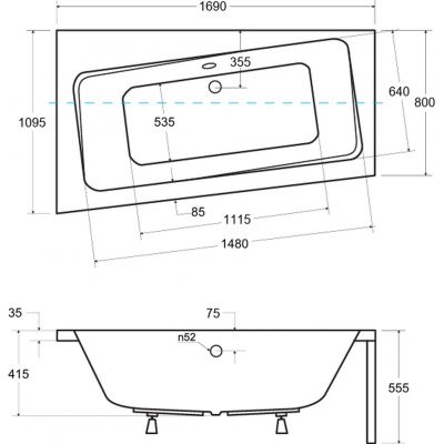 Besco Infinity wanna narożna 170x110 cm lewa biała #WAI-170-NL