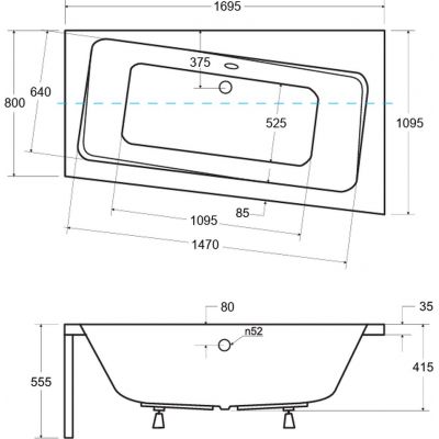 Besco Infinity wanna narożna 170x110 cm prawa z obudową (#WAI170NP, OAI170NS)